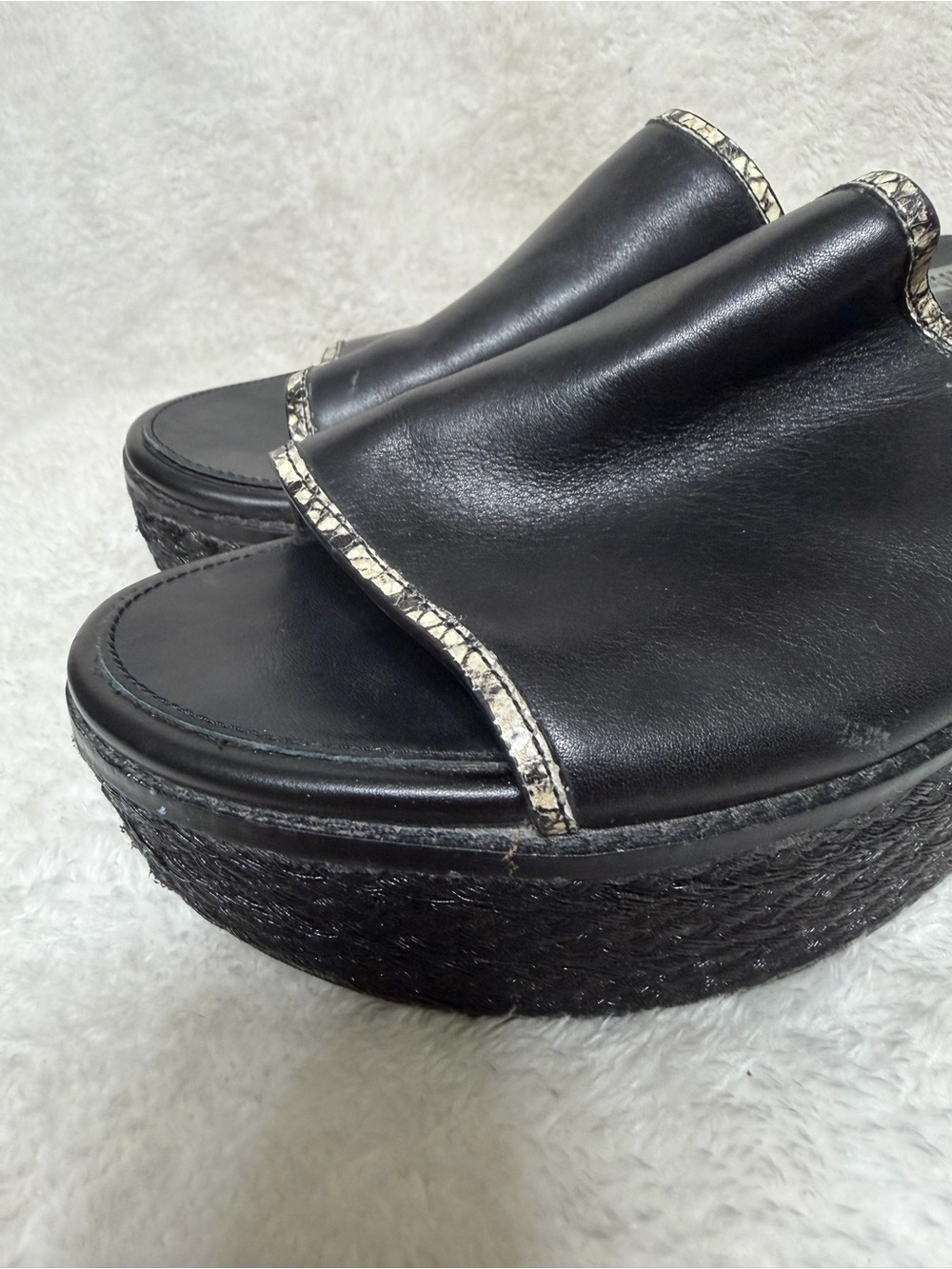 FitFlop Eloise Espadrille Wedge Slide Platform Sandals Black size 9 - Picture 3 of 16